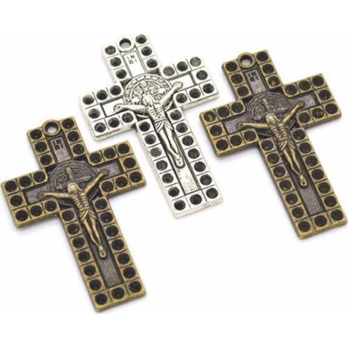 20PCS Antique Silver/Antique Bronze Crosses Charm Pendants For Jewelry Making
