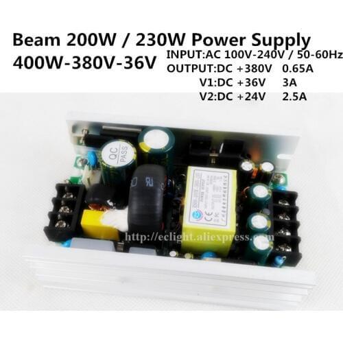 4pcs/lot High Quality 230W 7R beam Power Supply 200W Moving Head Beam Light 100~240V output DC24V DC36V 380V power supply