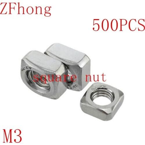 500pcs DIN557 M3 square nut stainless steel 304