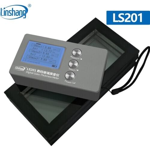 Linshang LS201 digital glass thickness meter LS200 laser gauge for double glazed insulated laminated tempered hollow IG glass