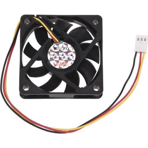 DC 12V 0.2A Black Plastic 3 Pin Connector PC Computer Case Cooling Fan 60x60mm