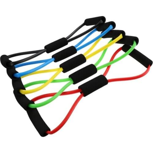 Hot Yoga Gum Fitness Resistance 8 Word Chest Expander Rope Workout Muscle Fitness Rubber Elastic Bands For Sports Exercise iw