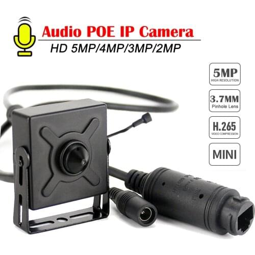 H.265 HD 5MP 3MP Audio POE Mini IP Camera 3.7mm Lens Indoor Metal ONVIF P2P CCTV Security Video Surveillance Camera XMEYE App
