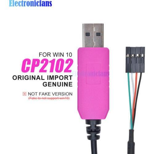 Original CP2102 USB to TTL Serial Cable Download Line Converter Cable 1M 4PIN Compatible for Win 7 8 10 for Arduino Raspberry Pi