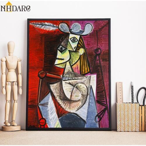 Woman in an Armchair Picasso Canvas Wall Art Canvas Painting Home Deor Wall Pictures Print for Living Room Art Pictures Posters