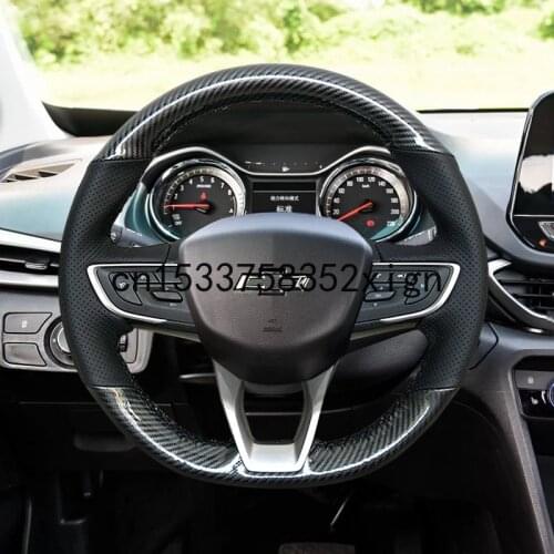 For Chevrolet ORLANDO DIY custom leather carbon fiber car interior steering wheel cover car accessories