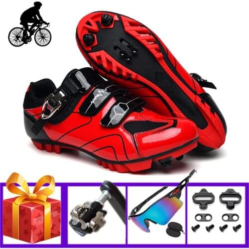 Athletic Mountain Bike Shoes Add Mtb Pedals Wear-resistant Breathable Superstar Cycling Sneakers Self-locking Riding Flat Shoes