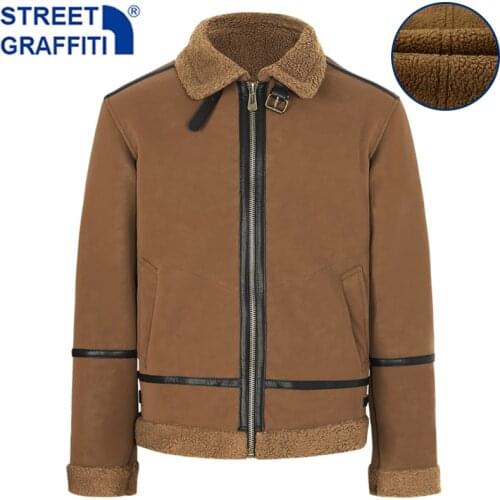 2021 Men Autumn Winter Thick Warm Fleece Motor Leather Jacket Coat Men New Casual Bomber Zipper Senior gentleman Leather Jackets