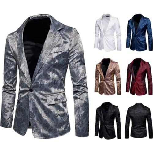 Suits men Chinese style A buckle Glossy Embroidery flower blazer masculino slim fit casaco jaqueta masculina coats mens jacket
