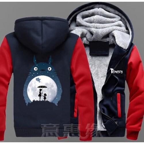 New Fashion Winter Men Women Totoro hoodie Miyazaki Hayao Thick Hooded Warm Jacket Coat