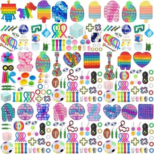 NEWEST 32pcs/set Fidget Toys Pack Sensory Toy Set Antistress Relief Autism Anxiety Anti Stress Bubble for Kids Adults Gifts