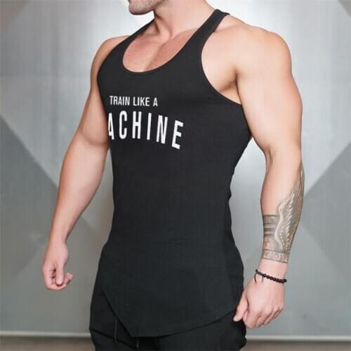 Gym Clothing Fitness Tank Top Men cotton Bodybuilding Stringer Tank Tops slim fit workout Singlets muscle shirt