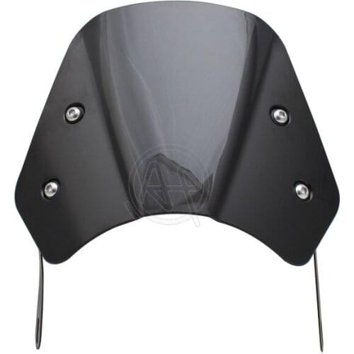 Windscreen Motorcycle 5"-7" Headlight Black ABS Windshield Wind Deflector for Honda Yamaha Kawasaki Suzuki