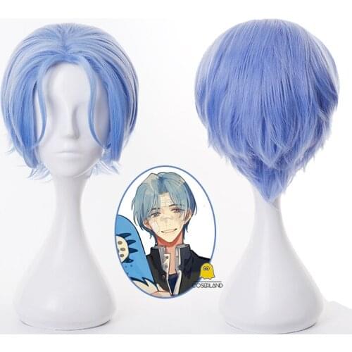 Anime SK8 the Infinity Langa Hasegawa Wig Hasegawa Ranga Cosplay Blue Wig Short Party Heat-resistant Fiber Hair with Wig Cap