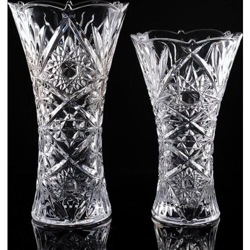 Transparent glass vase Lucky Bamboo vase crystal glass vase flower vase Decoration