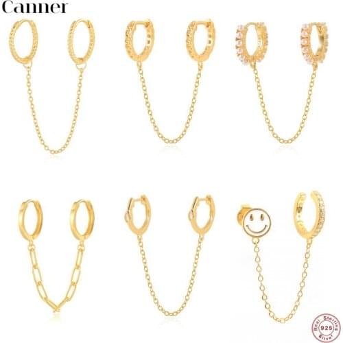 925 Sterling Silver Chain Tassel Earrings for Women 2019 INS Geometric Simple Hoop Earring ear clip Gold Silver Earrings Jewelry