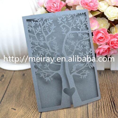 Laser cut rustic tree wedding invitation card Valentines Day gifts and crafts