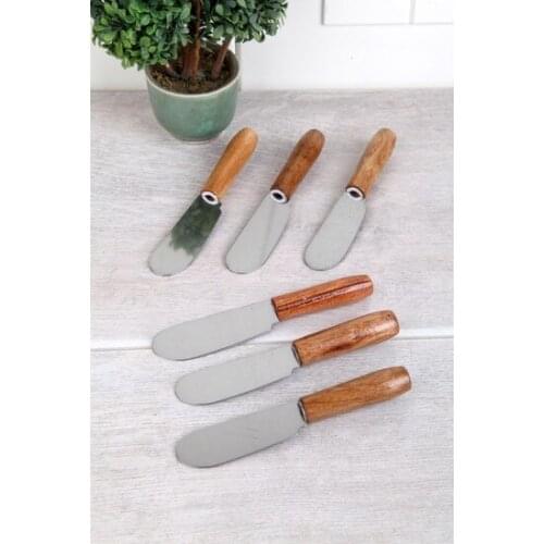 Trend 2021 Arow Bamboo Handle Lux 6 Pcs Butter-Jam Knife посуда для кухни наборы set kitchen vaisselle platos