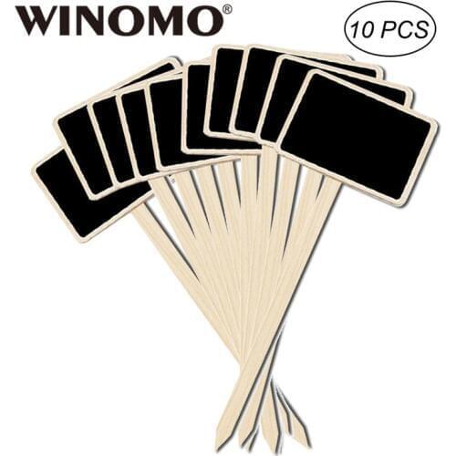 WINOMO 10PCS Plant Labels Durable Mini Wooden Chalkboard Creative Blackboard Signs Garden Flowers Plants Tags House Decorations