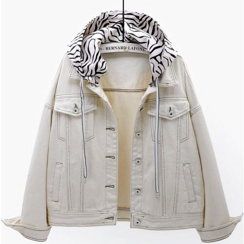 2021 Spring Korean Plus Size Hooded Short Denim Jacket Women Fashion Loose Jeans Coat Autumn Streetwear Outerwear Female