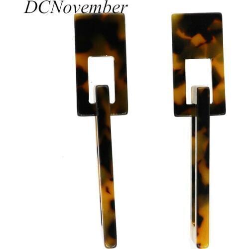 2018 New Fashion Creative Resin Exaggerated Geometry Earring For Women Summer Exaggerated Rectangle Earrings