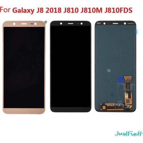 100% Super AMOLED LCD For Samsung J8 2018 LCD J810 LCD For Samsung J8 2018 J810 LCD Screen Touch Digitizer Assembly