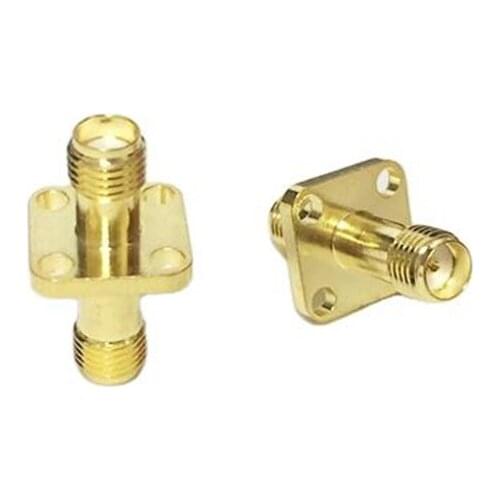 1pc SMA Female Jack to Female Connector RF Coax Modem Adapter Convertor 4-hole panel mount long version Goldplated NEW