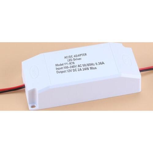 2PCS Isolated 12V 2A LED Driver Power Supply Adapter Constant Voltage 24W for LED Strip Light Cabinet Light