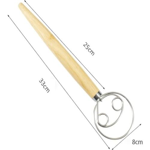 200pcs Danish Dough Whisk LARGE 13" Dutch Style Bread Whisk for Pastry Pizza Mixer Hook Stainless Steel Kitchen Accessories