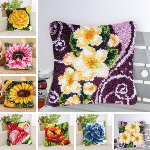 Diy Latch Hook Latch Hook Kits Diy Kit Quality Fashion Quality Fashion Cross Stitch Pillows Knooppakket Klink Haak Kleed Bloemen
