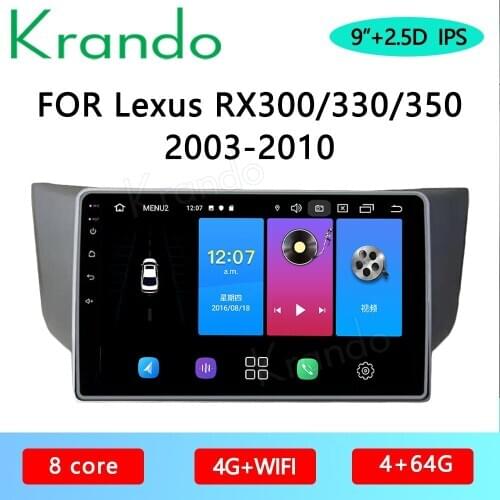 Krando Android 10.0 9" For Lexus RX300 RX330 RX350 RX400 2003-2010 Car Radio Player Gps Navigation Multimedia System