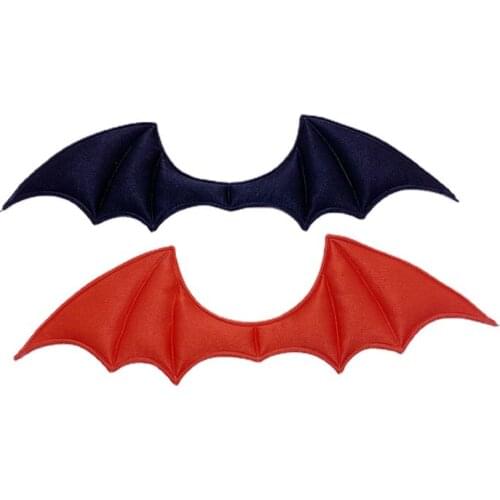 30Pcs 13.5*4CM Black Red Devil Bat Wings Padded Applique For DIY Halloween Costume Vampire Hairpin Decoration Material