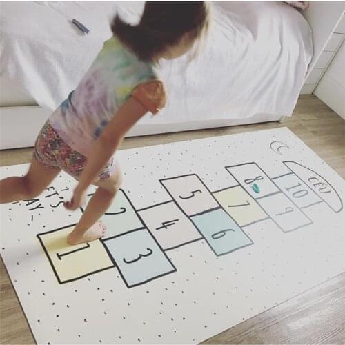 Hopscotch Kid Mat Jump Lattice Training Sport Toys Carpet Blanket 2in1 Baby Play Indoor Outdoor Toy Children Activities Game Aid