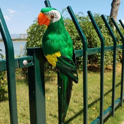 Handmade Simulation Parrot Creative Feather Lawn Figurine Bird Prop Garden Decoration Ornament Animal Photography Bird Prop 1 Pc