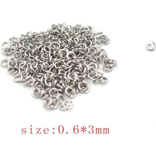 Fnixtar Stainless Steel Open Jump Rings 0.6*3mm DIY Jewelry Findings Components 1000piece/lot