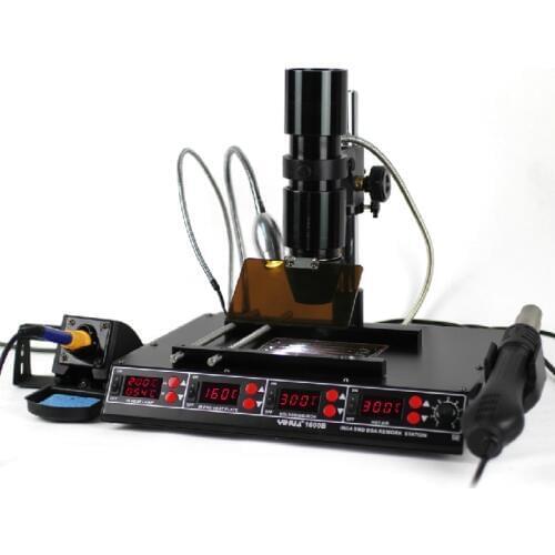 YIHUA 1000B 3 in 1 Infrared Bga Rework Station SMD Hot Air Gun+75W Soldering Irons+540W Preheating Station