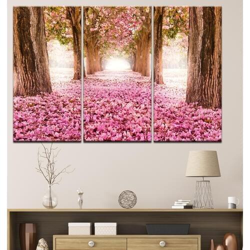 Canvas Painting Cherry tree Montreal flowers 3 Pieces Wall Art Painting Modular Wallpapers Poster Print living room Home Decor