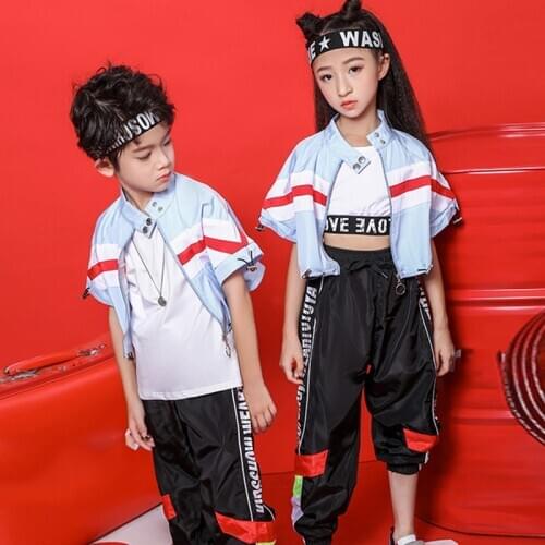 ChildrenS Hip Hop Dancing Performance Clothes Hiphop Street Dance Clothing Jazz Dance Costume Drum Kids Stage Wear Suit VDB1159