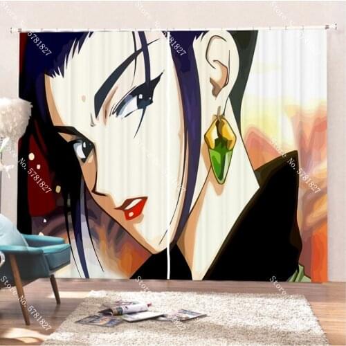 Cowboy Bebop Window Curtains 3D Print Bounty Hunter Window Drapes For Living Room Window Treatments Home Textile Curtain
