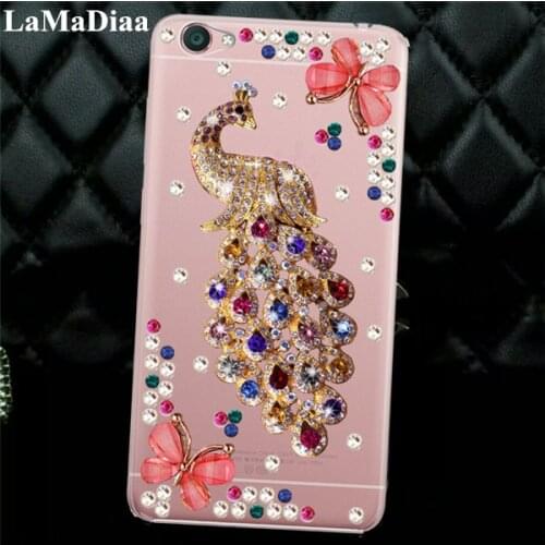 LaMaDiaa Fashion Luxury Bling Rhinestone Glitter Peacock Soft Case For IPhone11 12 pro max X XS MAX XR 5S SE 6 Plus 7 8Plus Capa
