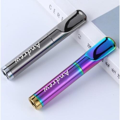 Metal Washable Reusable Pull Rod Filter Cigarette Holder Custom LOGO Name Mouthpiece Standard 84mm Creative Smoking Gift For Man