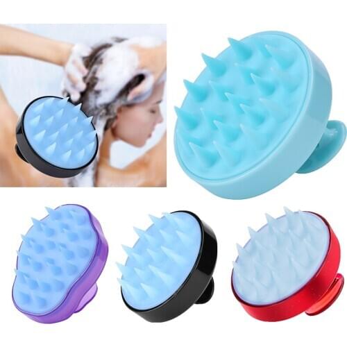 Mini Handheld Silicone Head Body hair Massage Brush Shampoo Hair Washing brush Shower Brush Bath Spa Slimming