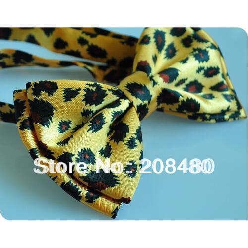 Shiny "Yellow Leopard" Men`s Bowtie for men Unisex Tuxedo Formal Dress Gift Bow tie Cravat Butterfly Knot Party Brand Design New