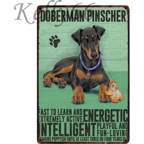 [ Kelly66 ] DOBERMAN PINSCHER Vintage Tin Sign Poster Home Decor Pub Mural Painting 20*30 CM Size y-1605