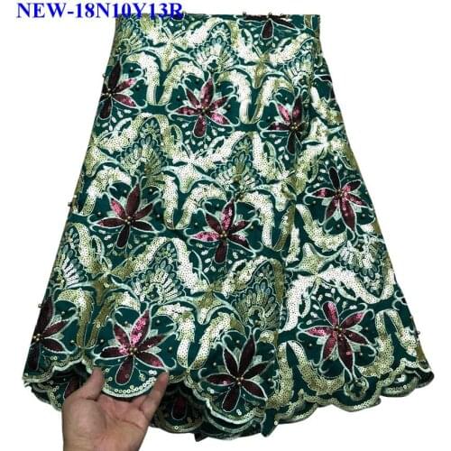 New Embroidery lace fabric with shiny sequins nigerian french tulle lace fabric high quality african lace fabric for party SX457