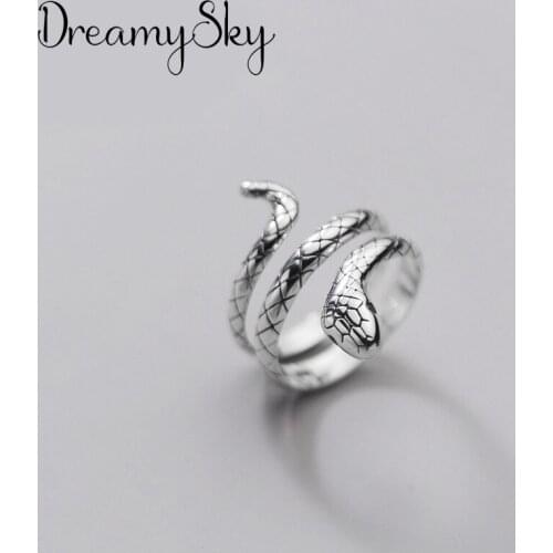 New Gothic Men Open Adjustable Size Snake Rings for Women Wedding Ring Jewelry Valentines Day GIFT 2021