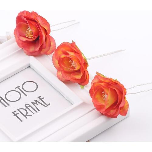 New Arrival Headdress Headwear wedding Hair Clips Headpiece headwear artificial rose floral hair Pins Bridesmaid