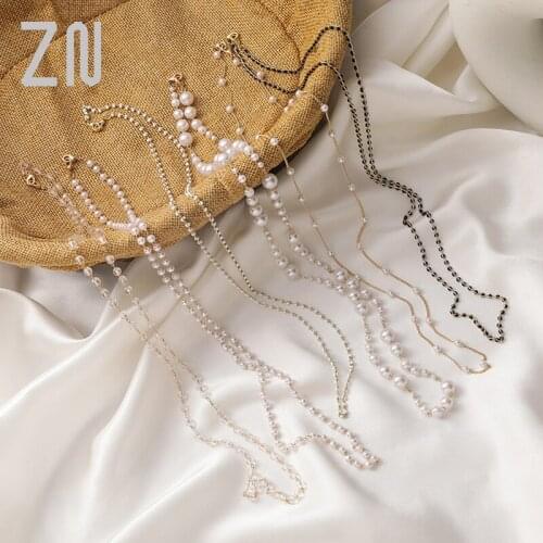 ZN 2021 New Korean Crystal Heart Pendant Necklace Mask Chain Strap Hang on Neck Glasses Holder Rope for Women