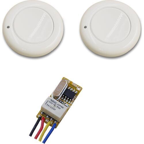 White Round DC3.5V-12V Relay Receiver Transmitter 3.6V 4.5V 5V 6V 7.4V 9V 12V Mini Remote Control Button Switch Relay NO COM NC