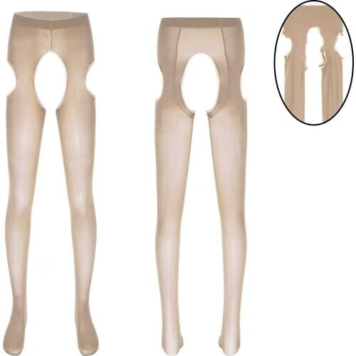 Sexy Lingerie Open Crotch Stockings Tights Pantyhose Temptation Breathable Hollow Out Crotchless Body Stocking Gay Men Underwear